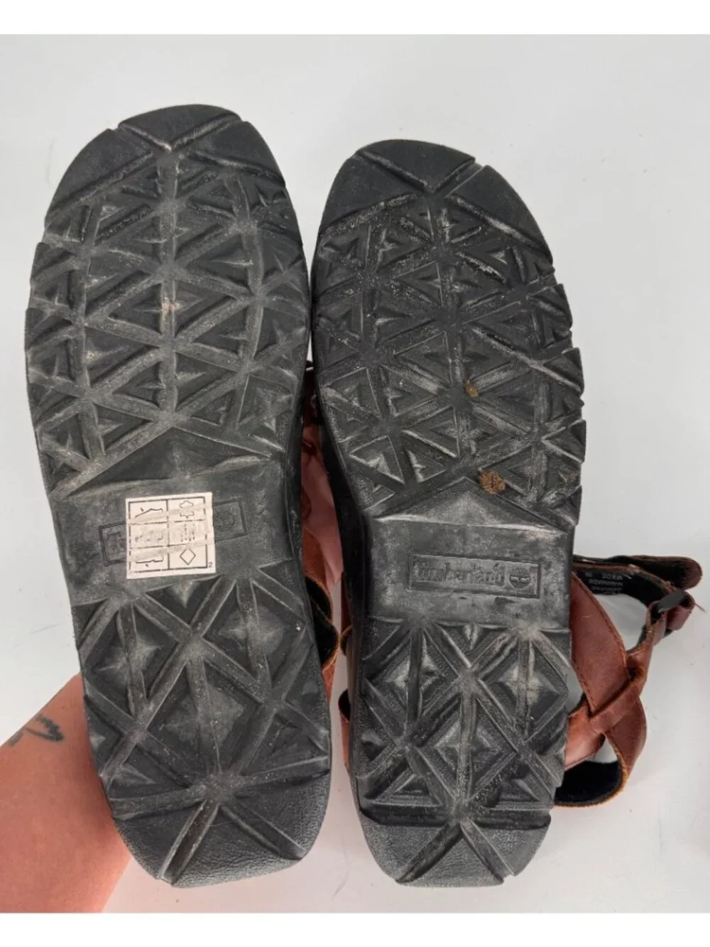 Timberland Vintage Brown Leather Sandals With Adjustable Straps Mens Size 13M